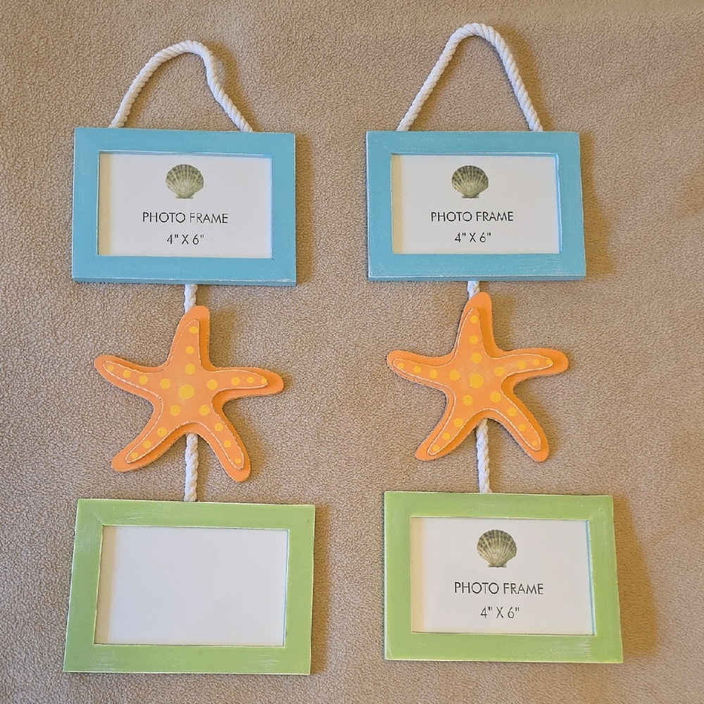 Colorful Starfish Hanging Photo Frame Set